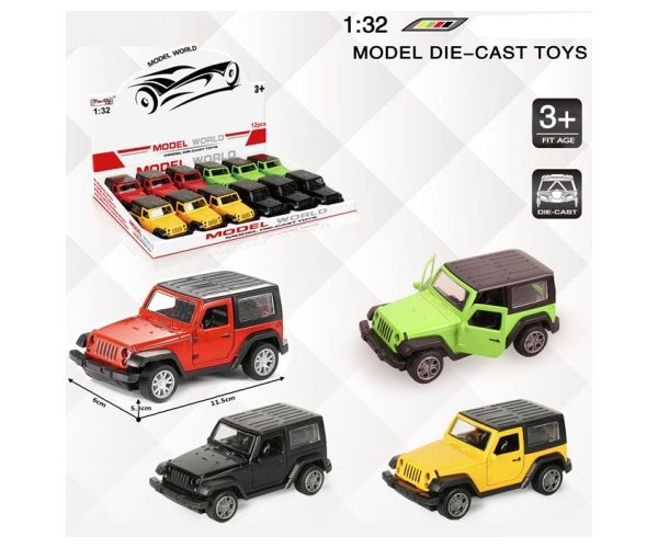 Jeep Wrangler uvlačivi model automobila od metala u nekoliko verzija 1/32