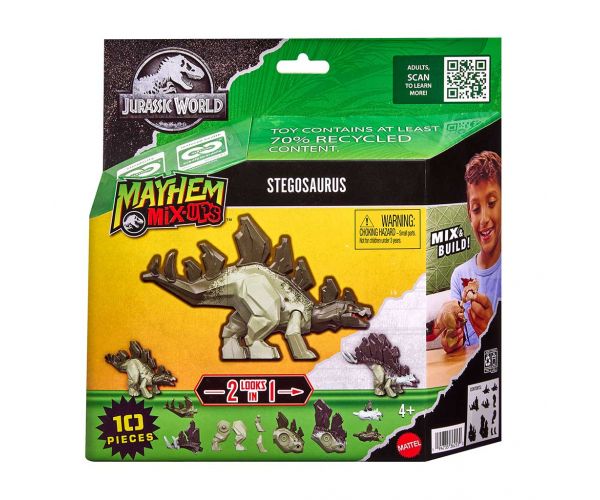 Jurassic World: Mayhem Mix-Ups DIY Mutáns dinó Stegosaurus - Mattel