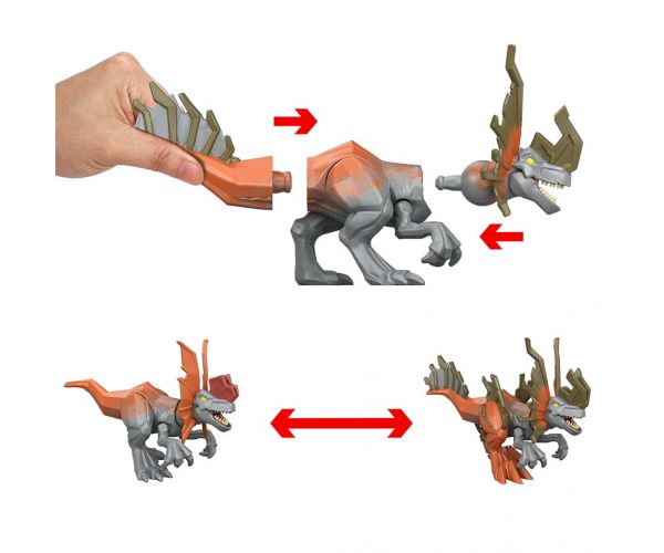 Jurassic World: Mayhem Mix-Ups Uradi sam mutirani dinosaurus Dilophosaurus - Mattel