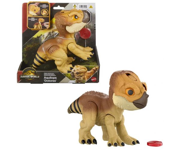 Jurassic World: Újjászületés - Aquilops Dolores interaktív dinoszaurusz figura - Mattel
