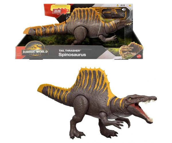 Jurassic World: Újjászületés Tail Thrasher Spinosaurus kolosszális dinoszaurusz figura - Mattel
