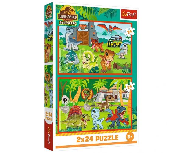 Jurassic World kis dinók 2x24db-os puzzle - Trefl