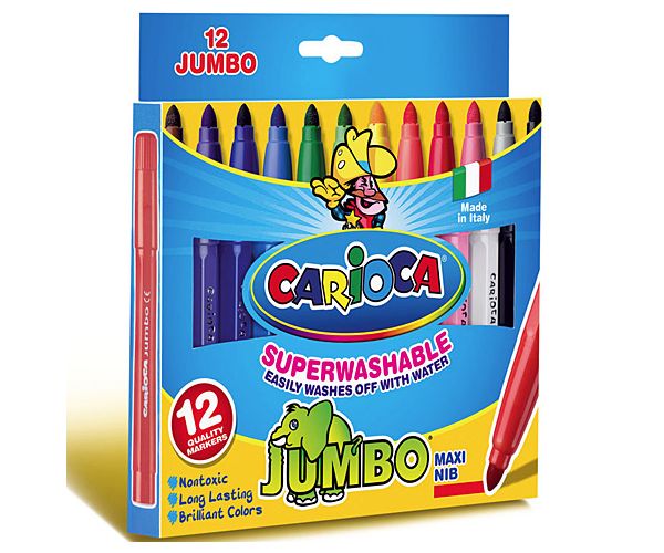 Jumbo flomasteri, set od 12 komada - Carioca