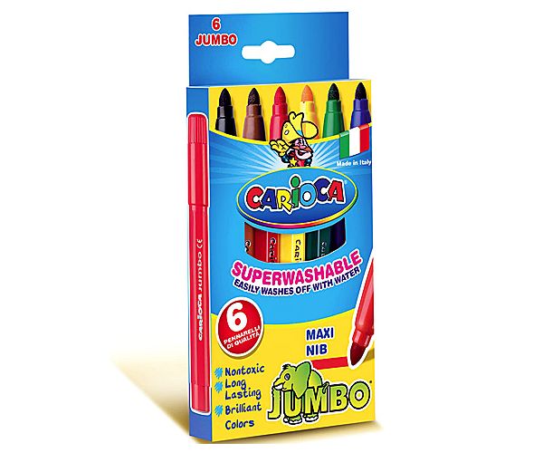 Jumbo flomasteri, set od 6 komada - Carioca