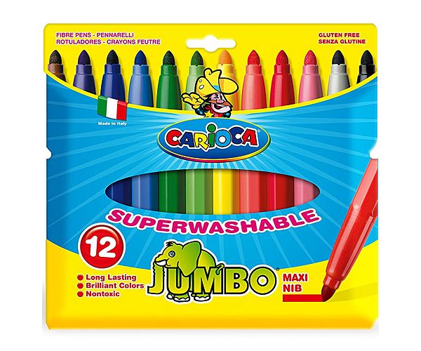 Jumbo flomasteri u držaču 12kom - Carioca