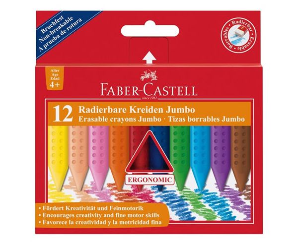 Jumbo masne krede na brisanje set od 12 kom - Faber-Castell