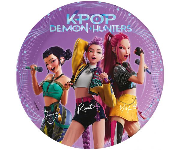 K-Pop Démonvadászok 8db-os papírtányér szett 20cm-es
