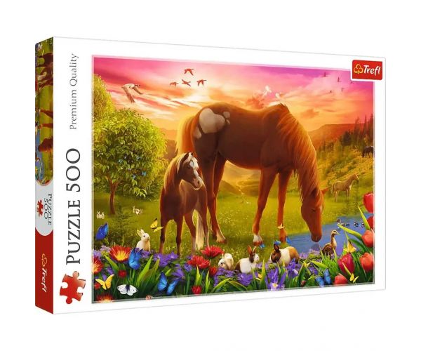 Lovak a réten 500db-os puzzle - Trefl