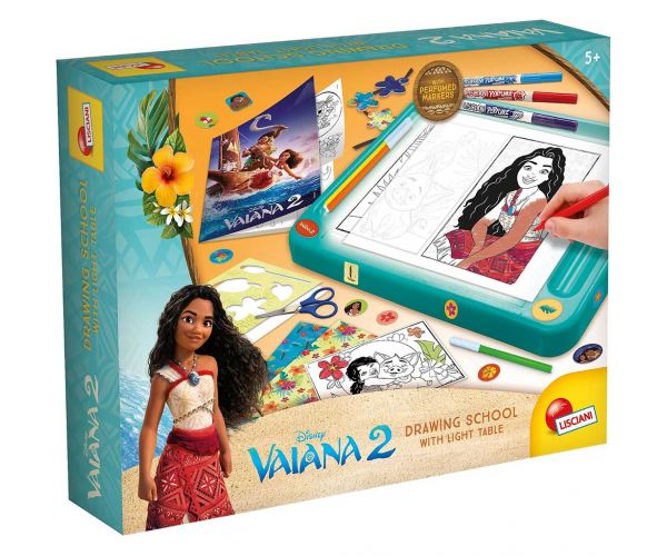 Vaiana 2 rajziskola szett világító rajztáblával - Lisciani