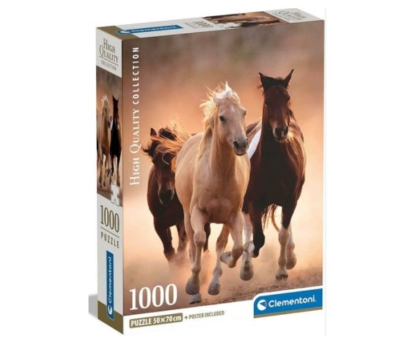 Konja HQC puzzle 1000 komada s plakatom - Clementoni