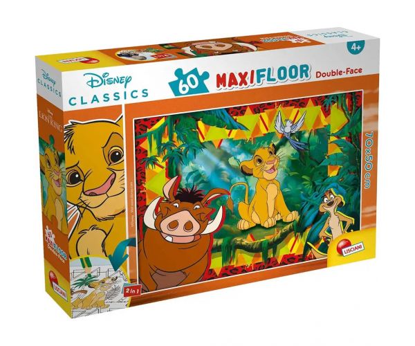 Az Oroszlánkirály 2 az 1-ben 60db-os maxi puzzle és színező 70x50cm - Lisciani