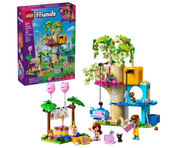 LEGO® Friends: Születésnapi cicazsúr és lombház cicáknak (42666)