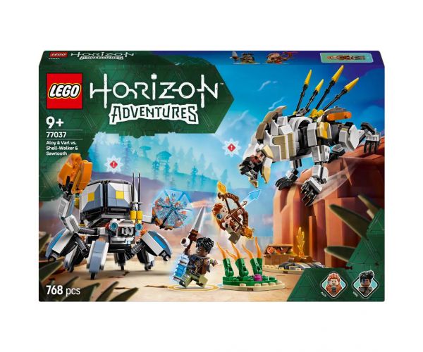 LEGO® Horizon™ Adventures: Aloy és Varl a páncéljáró és a fűrészfog ellen (77037)