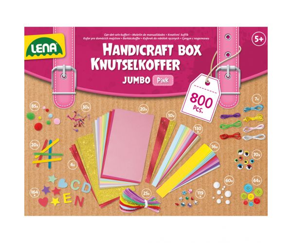LENA: Jumbo ružičasti 800-dijelni kreativni komplet za igru