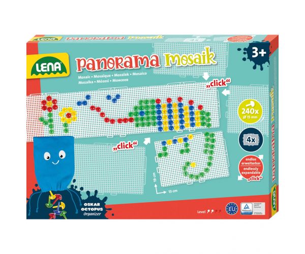 LENA: Panorama Mosaik XL Áttetsző pötyi készlet 15mm 240db-os