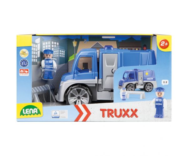 LENA: Truxx rendőrautó kiegészítőkkel dobozban 39cm