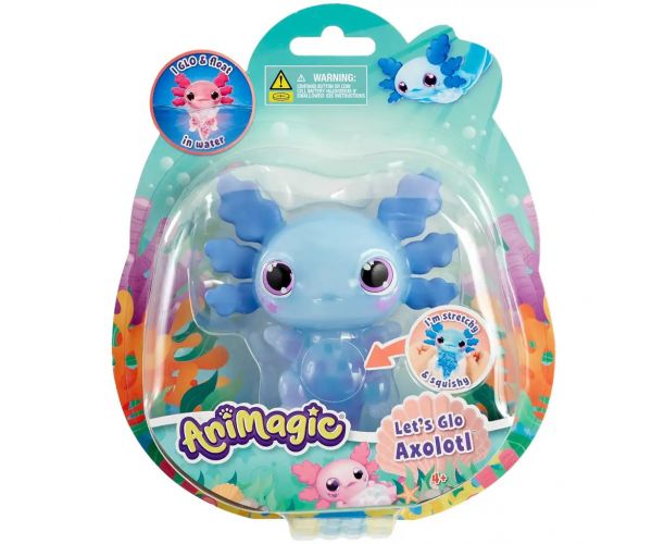 Let’s Glo Axolotl világító vízipajtás kék színben