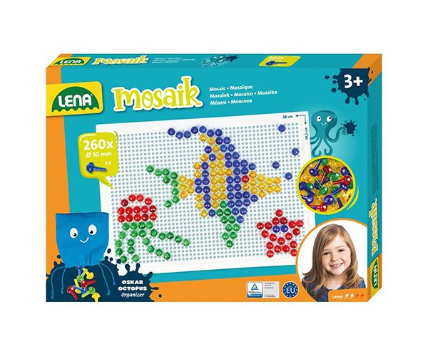LENA: Mozaik Prozirni kreativni set sa čavlićima 10mm 260kom