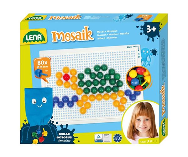 LENA: Mozaik Prozirni kreativni set sa čavlićima 15mm 80kom