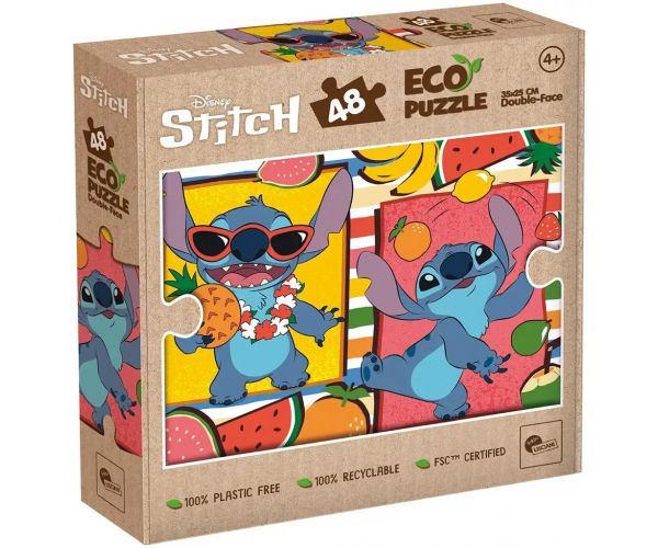 Lilo és Stitch gyümölcsös kaland 2 az 1-ben 48db-os Eco mini puzzle és színező 35x25cm - Lisciani