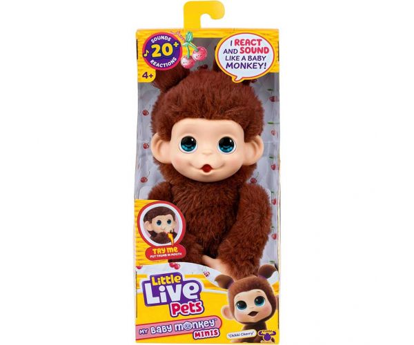 Little Live Pets: Mini Maki Chikki Cherry interaktív barna majom