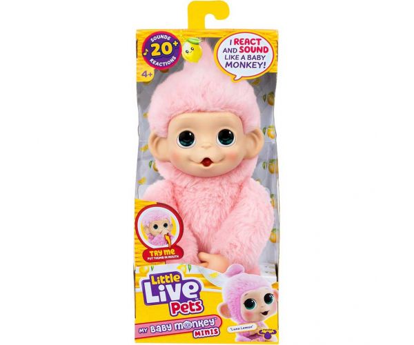 Little Live Pets: Mini Maki Luna Lemon interaktív pink majom