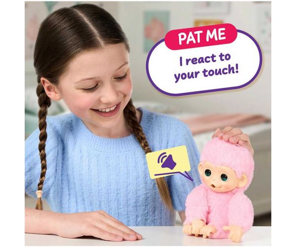 Little Live Pets: Mini Maki Luna Lemon interaktivna ružičasta majmunica