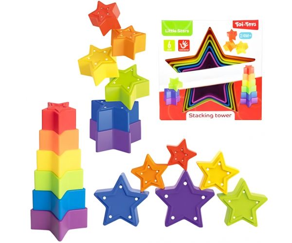 Little Stars: Toranj za slaganje u obliku šarenih zvijezda za bebe