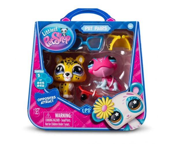 Littlest Pet Shop: Dupla kisállat figura csomag S5 - Kaméleon és Jaguár