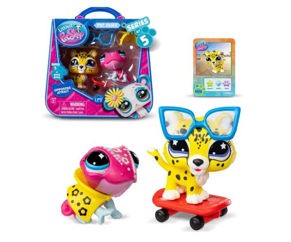 Littlest Pet Shop: Set od dvije figurice kućnih ljubimaca S5 - Kameleon i Jaguar