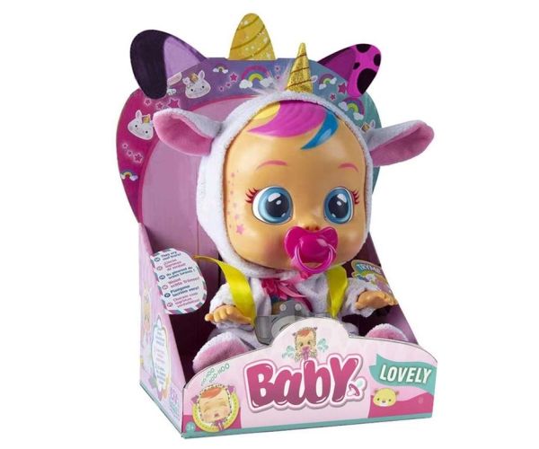 Lovely Baby baba unikornisos ruhában hanggal 25cm-es