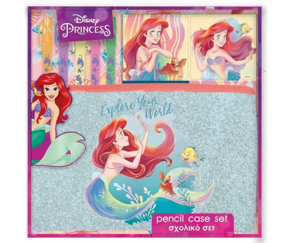 Luna: Disney Hercegnők - Ariel írószer szett PVC táskában