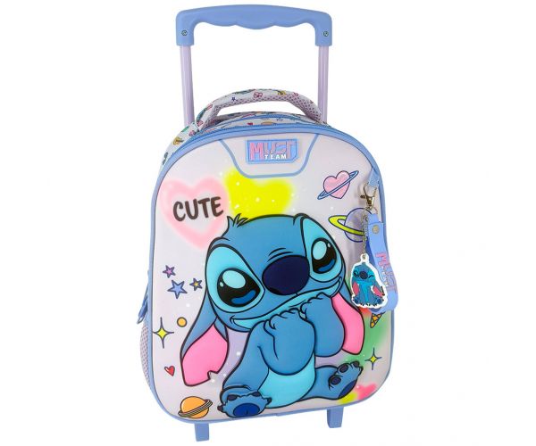 Luna: Disney Stitch 2 rekeszes gurulós ovis hátizsák 27x10x31 cm