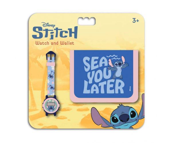 Luna: Disney Stitch Digitális karóra és pénztárca szett