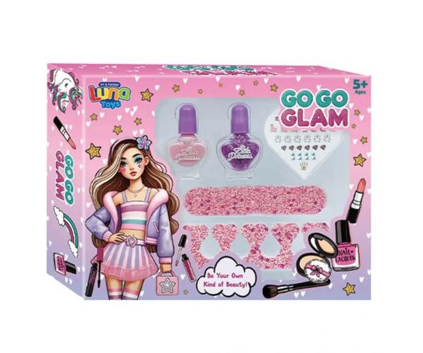 Luna: Go-Go Glam Manikűr szett műkörmökkel és körömlakkal 5db-os
