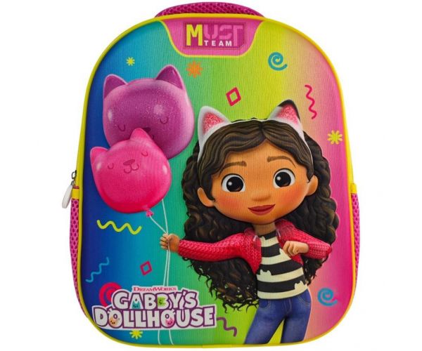 Luna: Must Team 3D Gabi babaháza lekerekített ovis hátizsák 26x10x32 cm