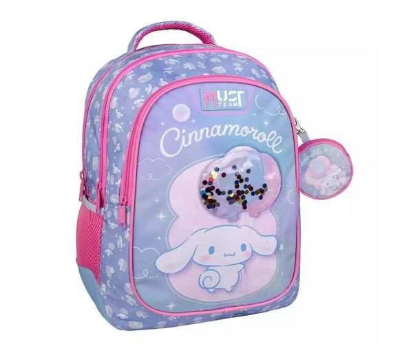 Luna: Must Team Cinnamoroll baloni zaobljeni školski ruksak s 3 pretinca, 32x18x43cm
