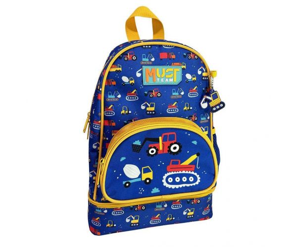 Luna: Must Team građevinska oprema dječji zaobljeni izotermalni vrtićki ruksak s uzorkom, 25x14x36cm