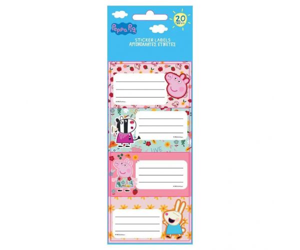 Luna: Peppa malacos füzetcímke 20db-os csomag