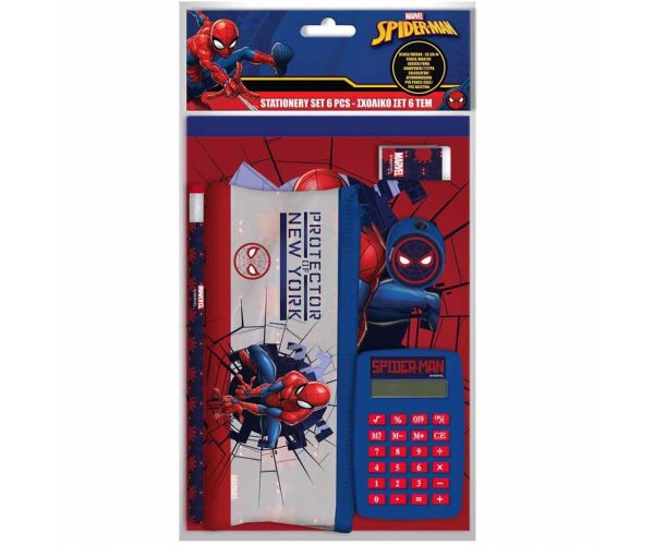 Luna: Set pisaćeg pribora Spiderman s kalkulatorom, pakiranje od 6 komada