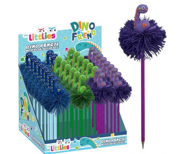 Luna: Dinosaur pom-pom kemijska olovka u četiri boje 1kom