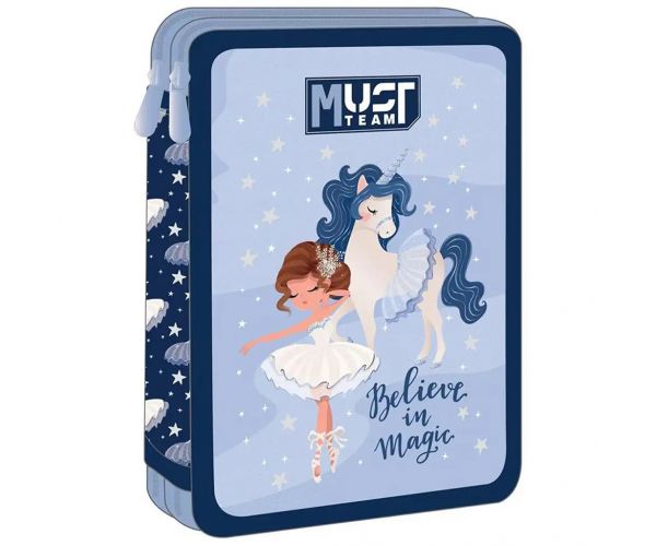 Luna: Must Team Believe in magic unikornis mintás 2 szintes töltött tolltartó