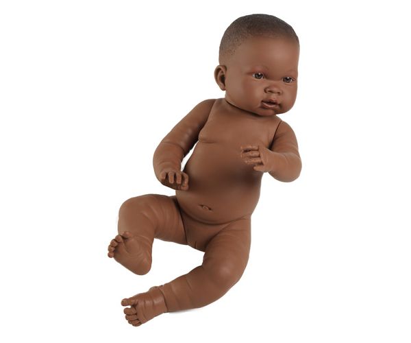 Lutka novorođenče tamne puti, djevojčica, 45cm