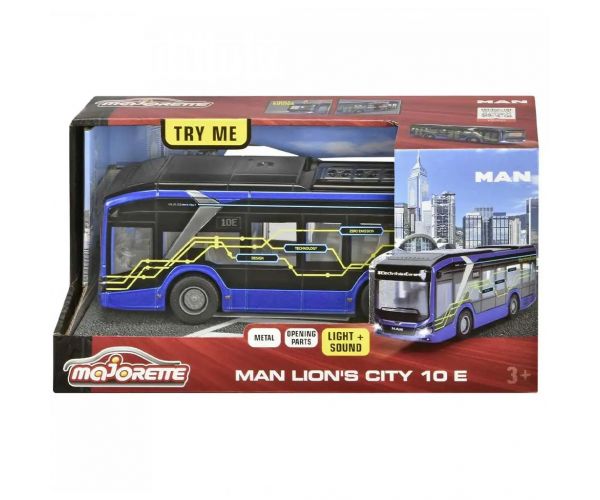 Majorette: MAN Lion's City 10E busz fénnyel és hanggal - Simba Toys