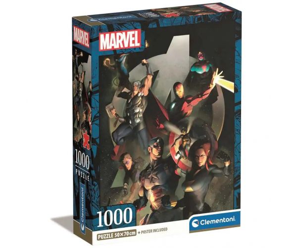 Marvel: Bosszúállók 1000db-os Compact puzzle 70x50cm - Clementoni