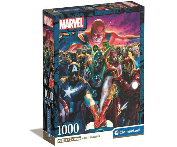 Marvel: Bosszúállók 1000db-os compact puzzle 50x70cm - Clementoni