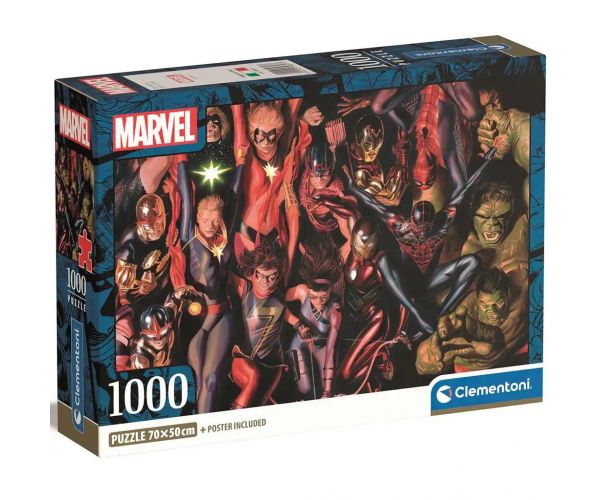 Marvel hősök 1000db-os Compact puzzle 70x50cm - Clementoni