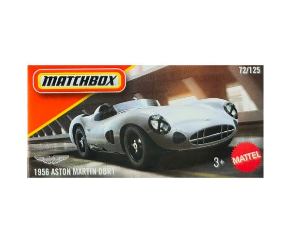 Matchbox: 1956 Aston Martin DBR1 szürke papírdobozos kisautó 1/64 – Mattel