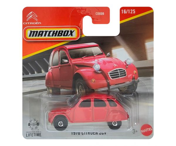 Matchbox: 1970 Citroën 2CV piros kisautó 1/64 - Mattel