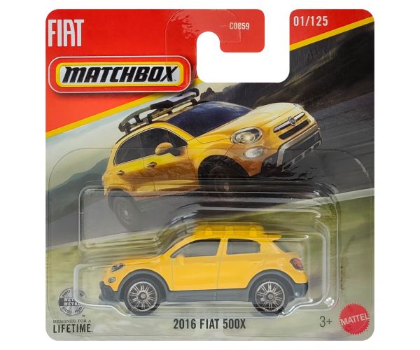 Matchbox: 2016 Fiat 500X sárga kisautó 1/64 - Mattel